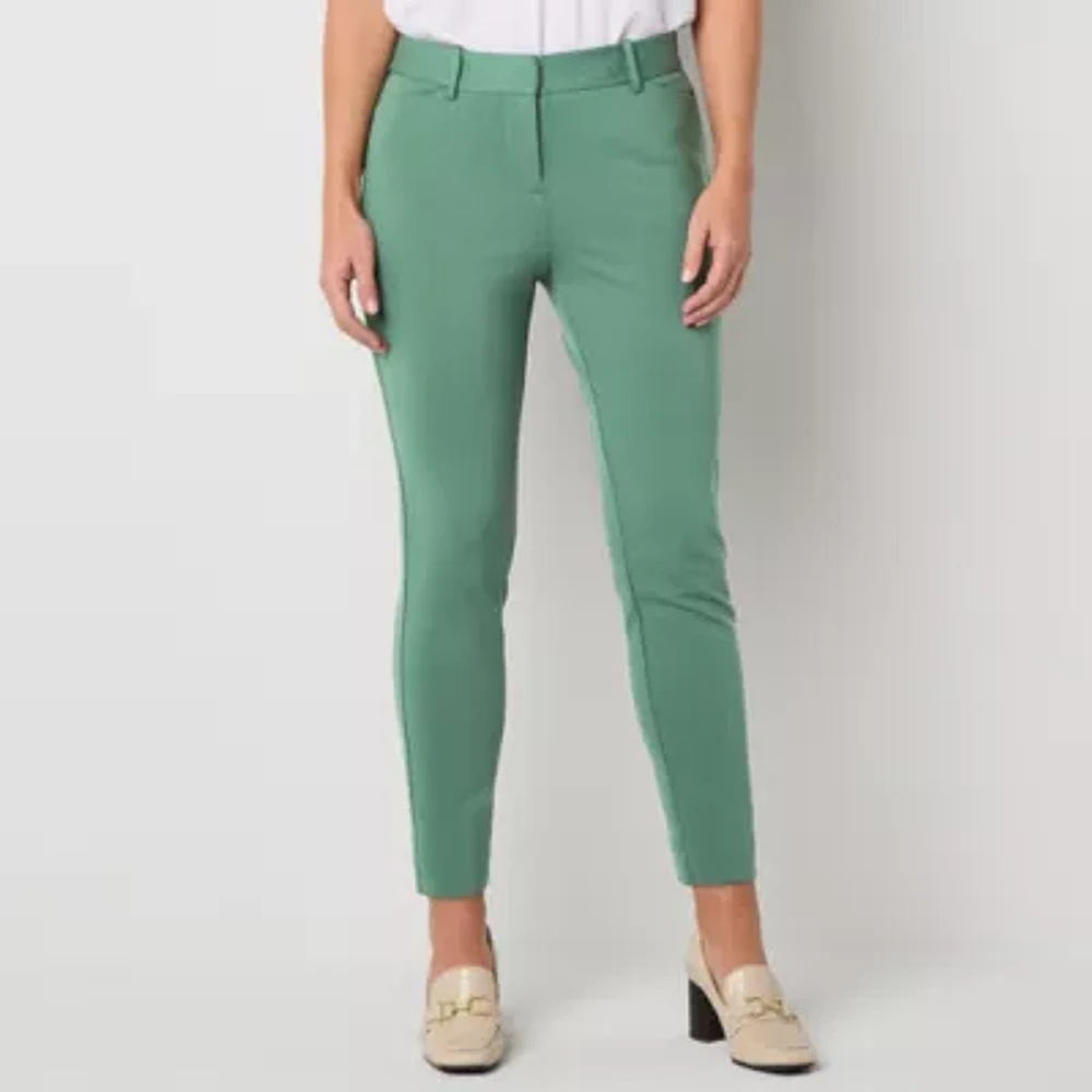 Liz Claiborne Emma Ponte Womens Mid Rise Slim Fit Ankle Pant