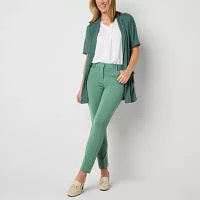 Liz Claiborne Emma Ponte Womens Mid Rise Slim Fit Ankle Pant
