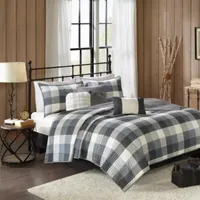 Madison Park Pioneer 6-Pc Printed Herringbone Quilt Set With Throw Pillows