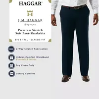 JM Haggar Premium Stretch Sharkski Classic Fit Flat Front Suit Pants - Big & Tall