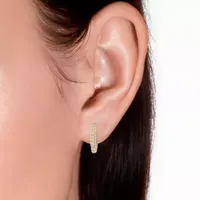 1/2 CT. T.W. Mined White Diamond 10K Gold 17mm Hoop Earrings