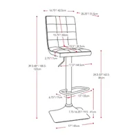 Corliving 2-pc. Upholstered Tufted Swivel Bar Stool
