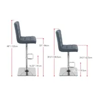 Corliving 2-pc. Upholstered Tufted Swivel Bar Stool