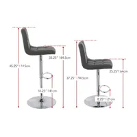 Corliving 2-pc. Upholstered Tufted Swivel Bar Stool