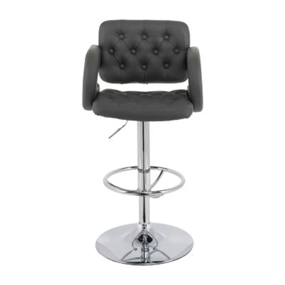 Corliving 2-pc. Upholstered Tufted Swivel Bar Stool