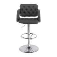 Corliving 2-pc. Upholstered Tufted Swivel Bar Stool