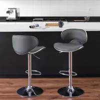 Corliving 2-pc. Upholstered Swivel Bar Stool