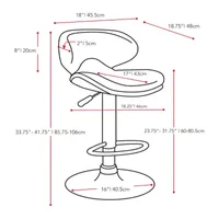 Corliving 2-pc. Upholstered Swivel Bar Stool