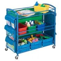 Honey-Can-Do Blue 3-Tier Rolling Shelf Cart