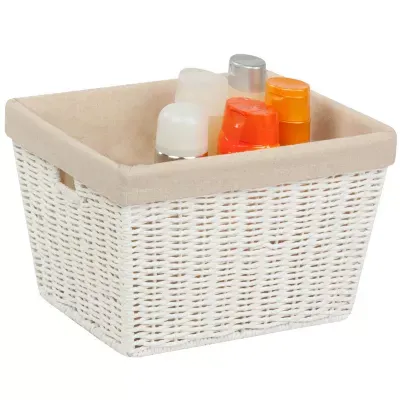 Honey-Can-Do White Paper Rope Medium Decorative Basket