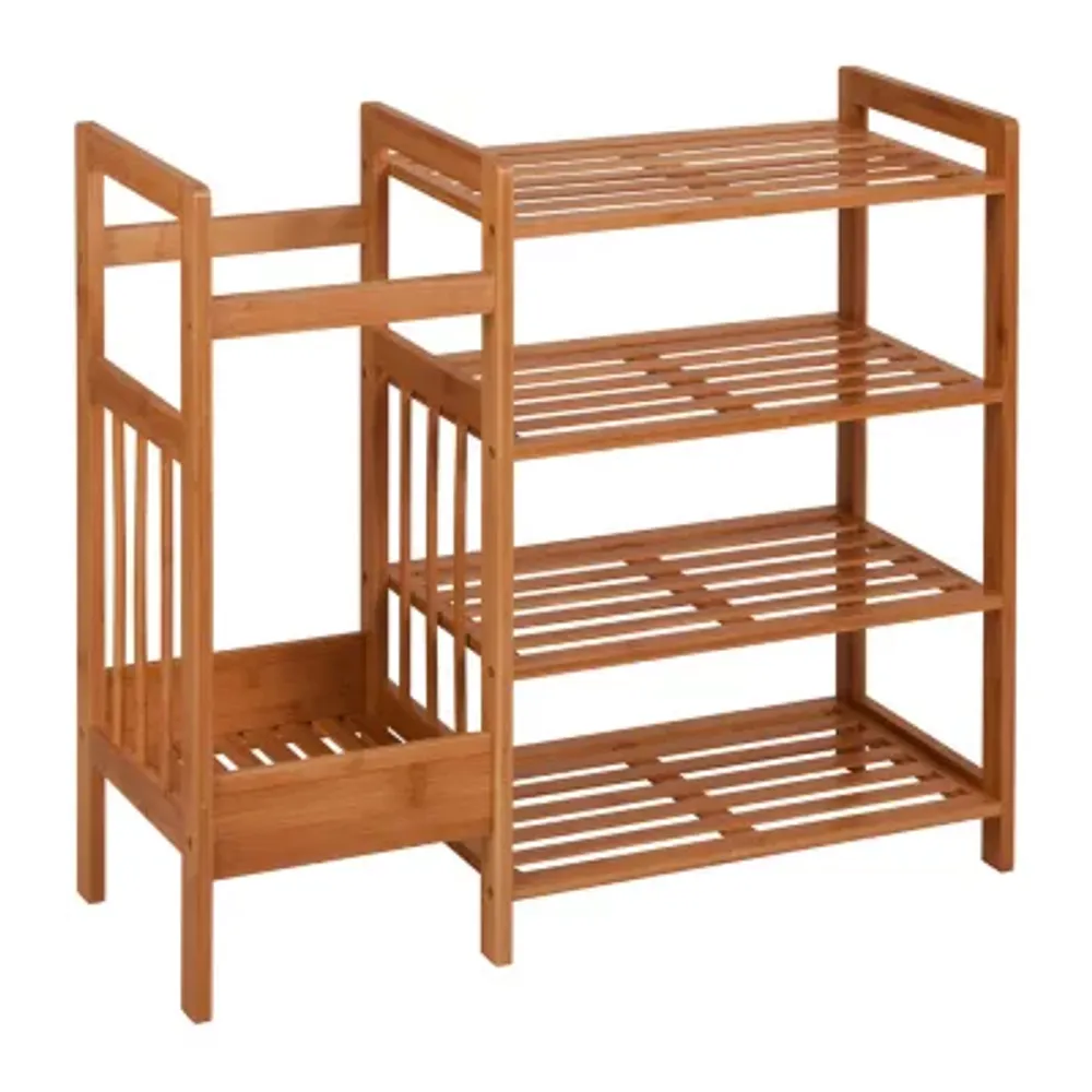 Honey-Can-Do Natural Bamboo Entryway Shelving Unit