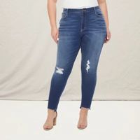 a.n.a Womens High Rise Ripped Jegging - Plus