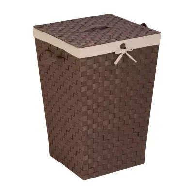 Honey-Can-Do Brown Woven Square Hamper