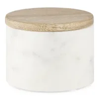 Linden Street Marble & Mango Wood Salt Cellar