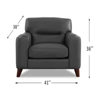 Elm Leather Upholstery Collection Track-Arm Chair