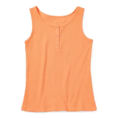 Thereabouts Little & Big Girls Henley Neck Tank Top