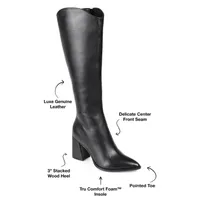 Journee Signature Womens Laila Stacked Heel Dress Boots