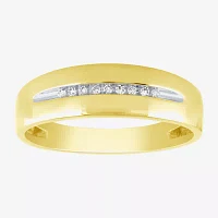 Unisex Adult 1/3 CT. T.W. White Diamond 10K Two Tone Gold Halo Side Stone Ring Sets