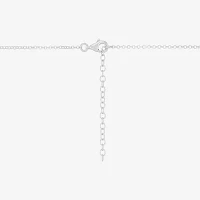 Womens Sterling Silver Square Pendant Necklace