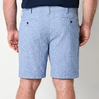 St. John's Bay Mens Big and Tall Stretch Fabric Linen Blend Flat Front Chino Short