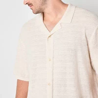 mutual weave Big and Tall Mens Short Sleeve Cardigan