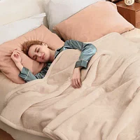 Sealy® Flannel Heated Unisex Adult Midweight Blanket