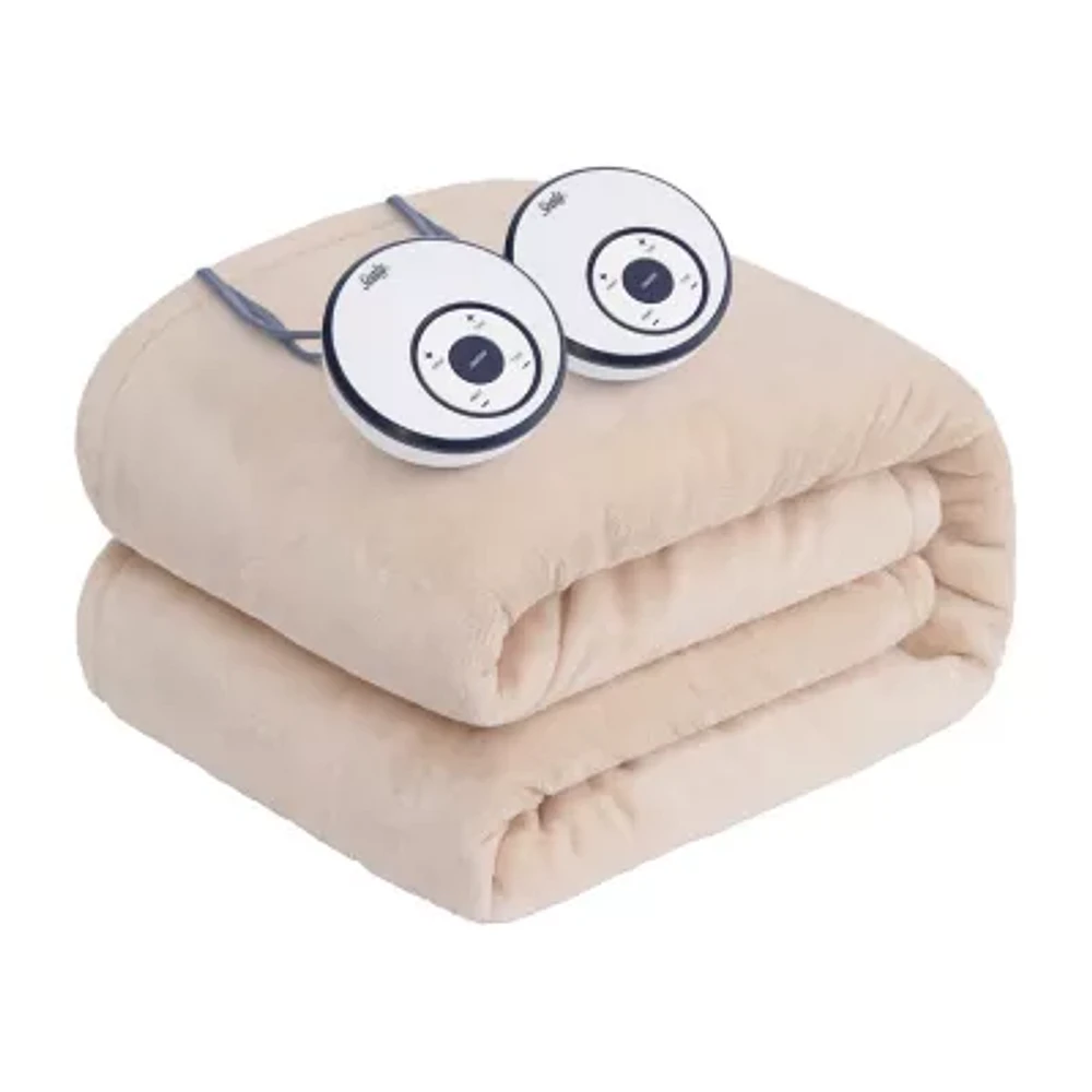 Sealy® Flannel Heated Unisex Adult Midweight Blanket