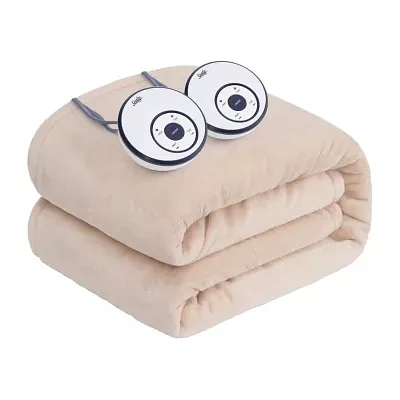 Sealy® Flannel Heated Unisex Adult Midweight Blanket