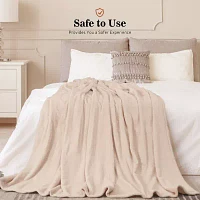Sealy® Flannel Heated Unisex Adult Midweight Blanket