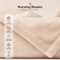 Sealy® Flannel Heated Unisex Adult Midweight Blanket