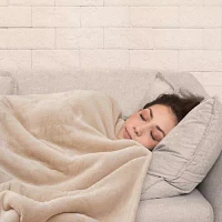 Sealy® Flannel Heated Unisex Adult Midweight Blanket