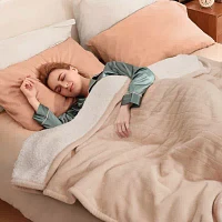 Sealy Flannel & Sherpa Heated Midweight Electric Blanket