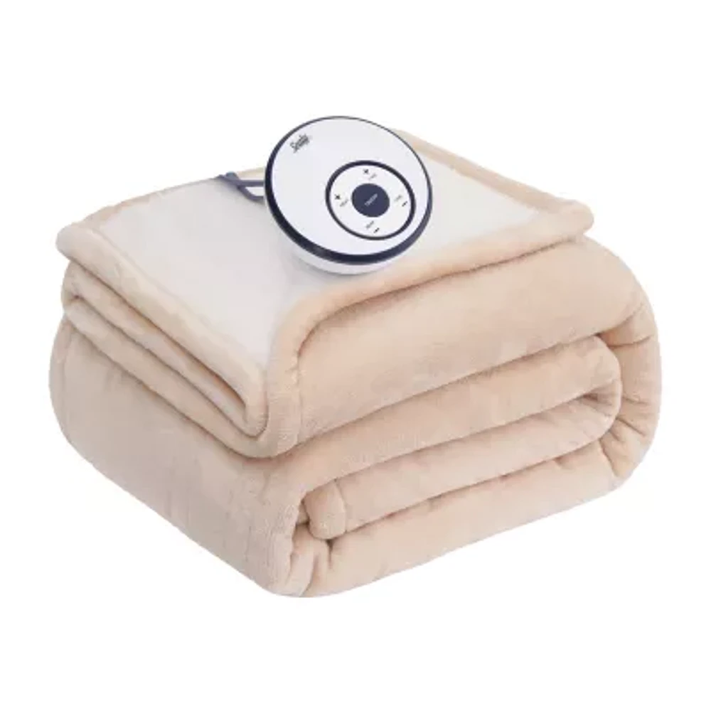 Sealy Flannel & Sherpa Heated Midweight Electric Blanket