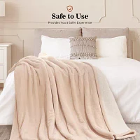 Sealy Flannel & Sherpa Heated Midweight Electric Blanket