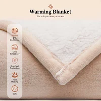 Sealy Flannel & Sherpa Heated Midweight Electric Blanket