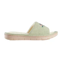 Isotoner Embroidered Jersey Womens Slip-On Slippers