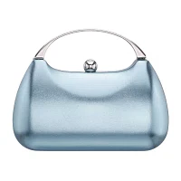 N By Nina Curved Metallic Minaudiere Evening Bag