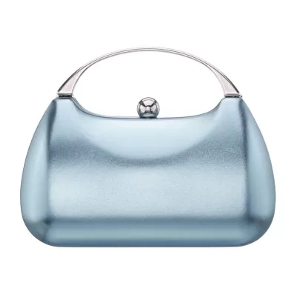 N By Nina Curved Metallic Minaudiere Evening Bag