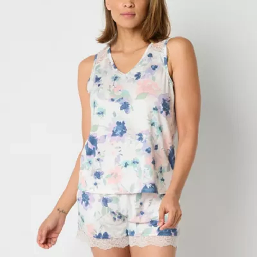 Ambrielle Womens Sleeveless V Neck Pajama Top
