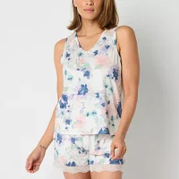 Ambrielle Womens Sleeveless V Neck Pajama Top