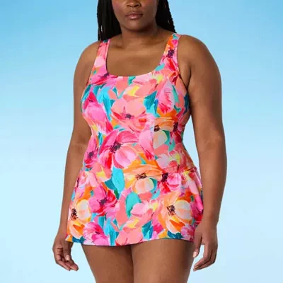 Sonnet Shores Floral Swim Dress Plus