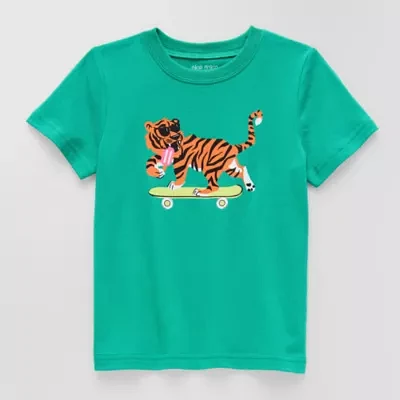 Okie Dokie Toddler & Little Boys Crew Neck Short Sleeve Graphic T-Shirt