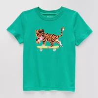 Okie Dokie Toddler & Little Boys Crew Neck Short Sleeve Graphic T-Shirt