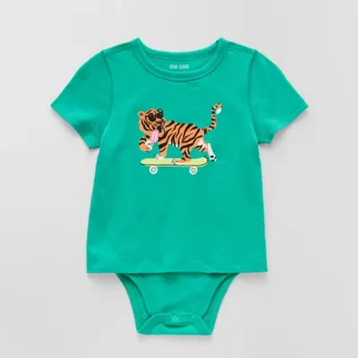 Okie Dokie Toddler Boys Adaptive Crew Neck Short Sleeve Bodysuit