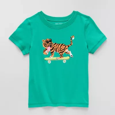 Okie Dokie Toddler & Little Boys Adaptive Crew Neck Short Sleeve Graphic T-Shirt