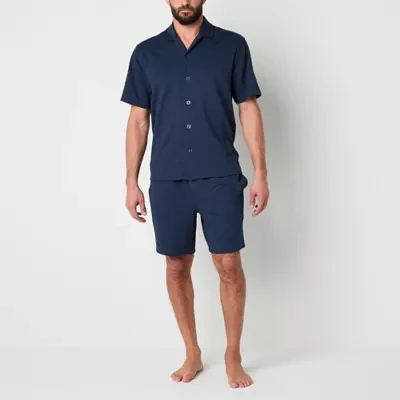 Stafford Mens Short Sleeve 2-pc. Shorts Pajama Set