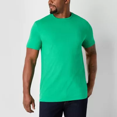 St. John's Bay Super Soft Big and Tall Mens Crew Neck Short Sleeve Moisture Wicking Pocket T-Shirt