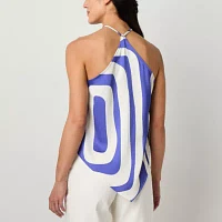 Worthington Womens Sleeveless Mock Neck Top