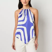Worthington Womens Sleeveless Mock Neck Top