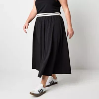 Stylus Womens High Rise Long A-Line Skirt-Plus